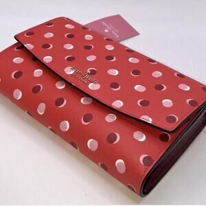 Kate Spade orange Red Dot Convertible Crossbody Clutch Wallet